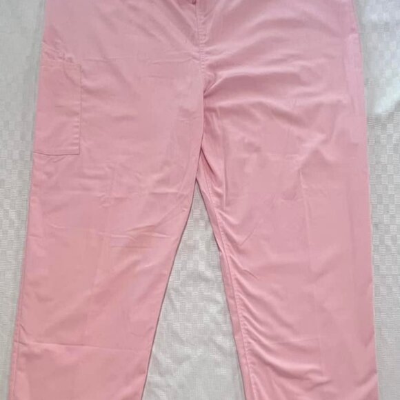 Size 2XL Solid Pink Drawstring Scrub Bottoms by Cherokee Workwear - Picture 10 of 10